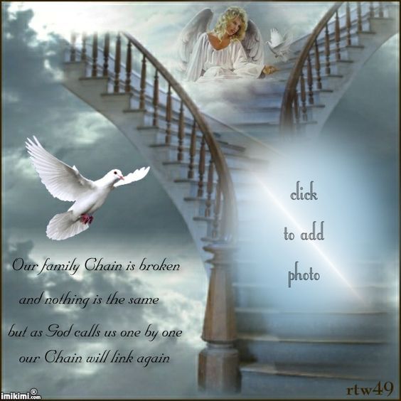 an angel sitting on top of a stair case next to a dove flying over it