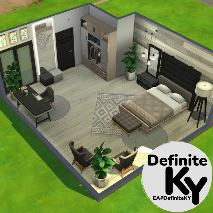 Sims Mobile Room Ideas, Modern Sims 4 Bedroom, Bedroom Inspo Sims 4, Room Ideas For Sims 4, Sims 4 Houses No Mods, Sims 4 Houses Bedrooms, Sims 4 House Inspo Interior, Sims 4 Inside House Ideas, Room Sims 4 Bedrooms