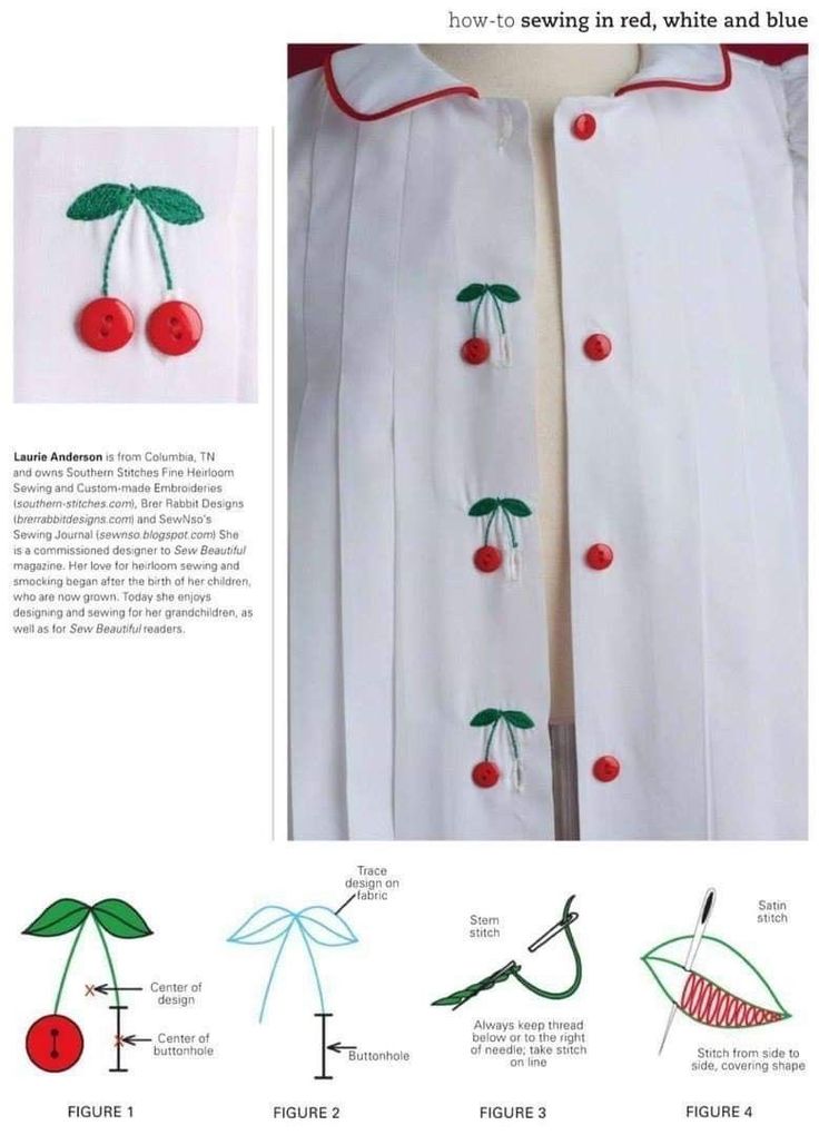 the instructions for how to sew a dress with cherries on it