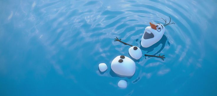 three cartoon characters are floating in the water