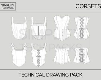 the technical drawing pack for corsets