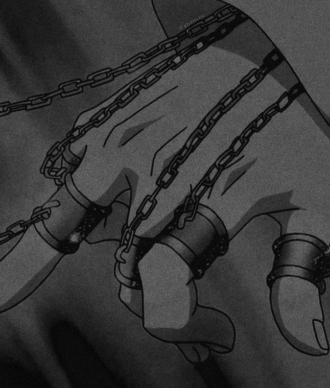 two hands with chains attached to them