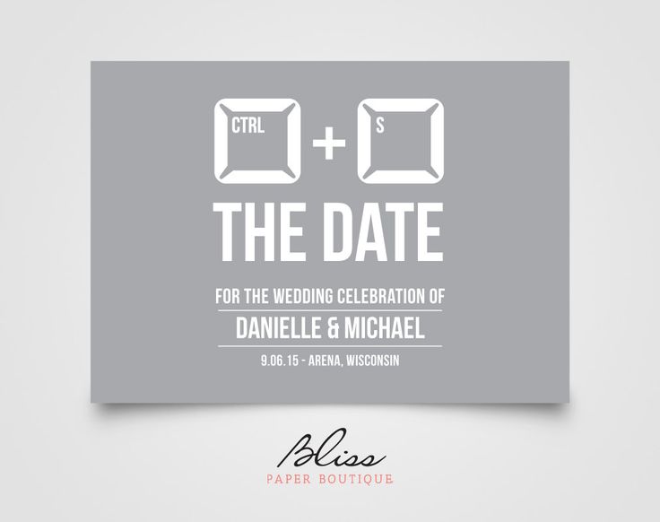 save the date card with an image of a clock on it and text that reads,