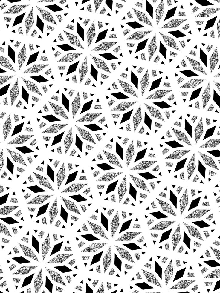 an abstract black and white background with many small stars in the center, as well as some smaller ones