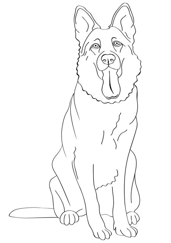 a drawing of a dog sitting down with its tongue out and it's mouth open