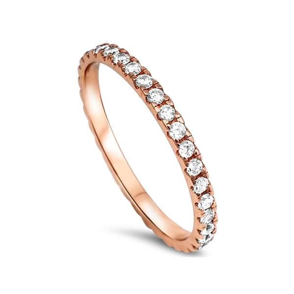 Rose Gold Eternity Band | Affordable Wedding Bands - Modern Gents Trading Co. Rose Gold Stackable Rings With Prong Setting, Stackable Rose Gold Eternity Band For Promise, Rose Gold Stackable Eternity Band For Promise Ring, Rose Gold Half Eternity Stackable Rings, Stackable Rose Gold Eternity Band, Rose Gold Stackable Round Eternity Band, Rose Gold Stackable Rings With Brilliant Cut, Stackable Diamond Rose Gold Eternity Band, Rose Gold Stackable Rings With Half Eternity Band