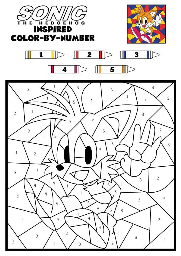 the color by number page for sonic the hedge is on display in this coloring book