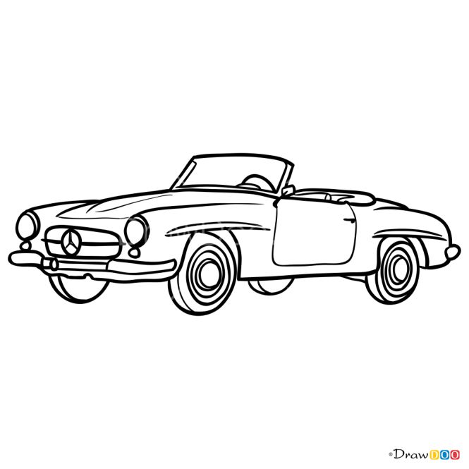 an old classic car coloring page