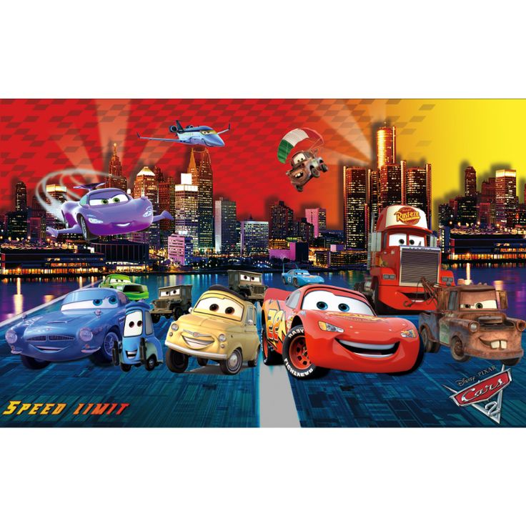 this is an image of cars in the city at night time wallpaper mural for children's room