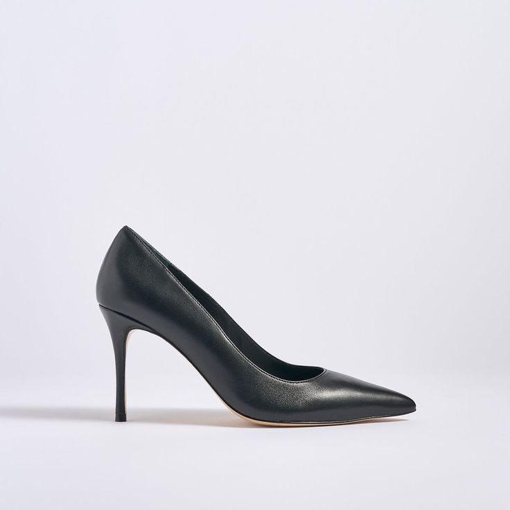 Reintroducing a timeless staple, the Classic Pump in black. This black pump is made from luxurious nappa leather that emphasizes elegance in a classic design. A 3.3-inch (85mm) pump gives this high heel just enough lift.Handcrafted with exquisite attention to detail from fine nappa leather, this shoe emphasizes comfort with our patented Triple I ™ signature invisible insole, designed by Marion Parke, a licensed Podiatrist. The nappa leather will conform to your foot the more you wear it, which m Comfortable Pumps, Classic Pumps, 3 Inch Heels, Black High Heels, For A Reason, Toe Designs, High Heel Pumps, Black Pumps, Nappa Leather