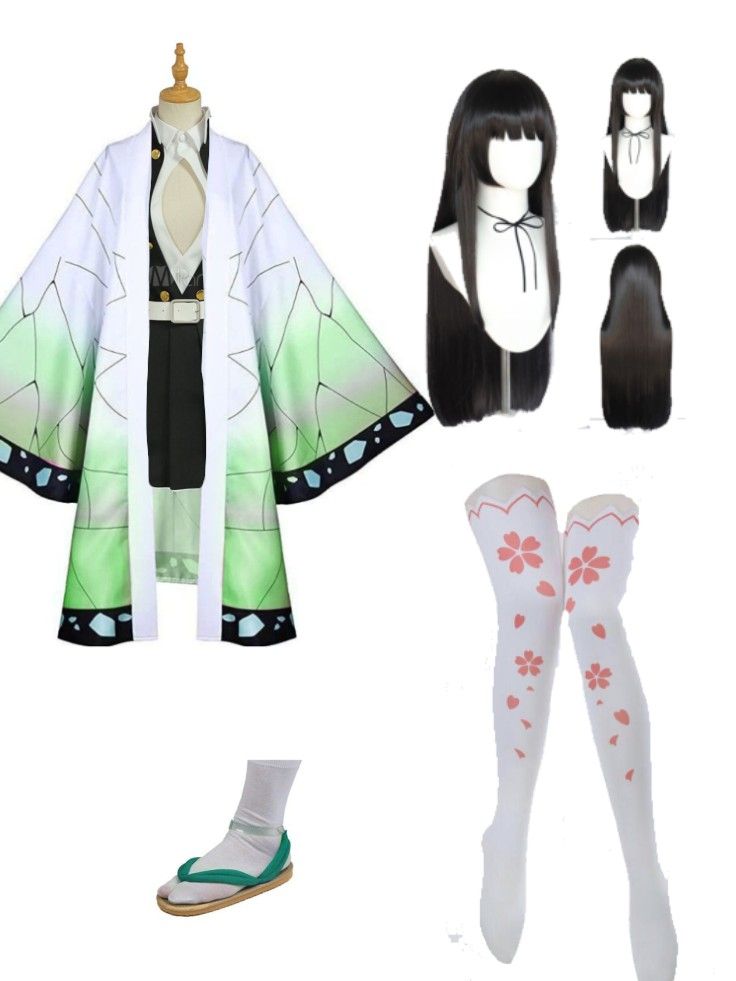 Demon Slayer Uniform Cosplay, Kny Outfit, Kimono Style Dress, Green Kimono, Kagawa, Dress Design Drawing, Clothing Design Sketches, Anime Inspired Outfits, Baggy Clothes