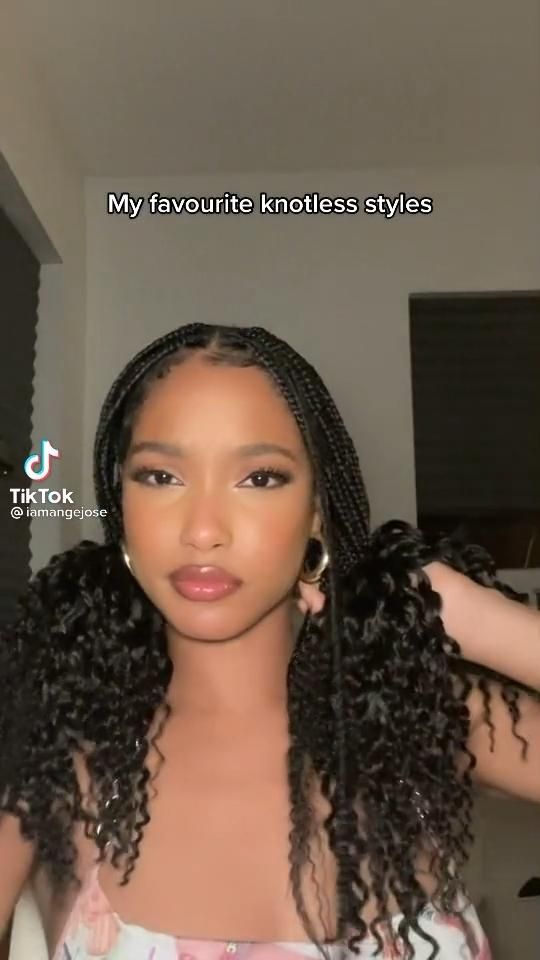 Box Braid Ideas Styling, Box Braids Two Ponytails, Knotless Boxbraids Hairstyle, Styling My Goddess Braids, Style In Winter Outfit Ideas, 90s Protective Styles, Hairstyles To Put Knotless Braids In, Box Braids Ideas For Black Women, Easy Knotless Braids Hairstyles