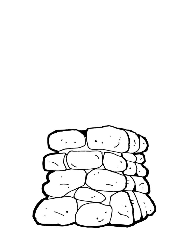 a stack of rocks is shown in black and white