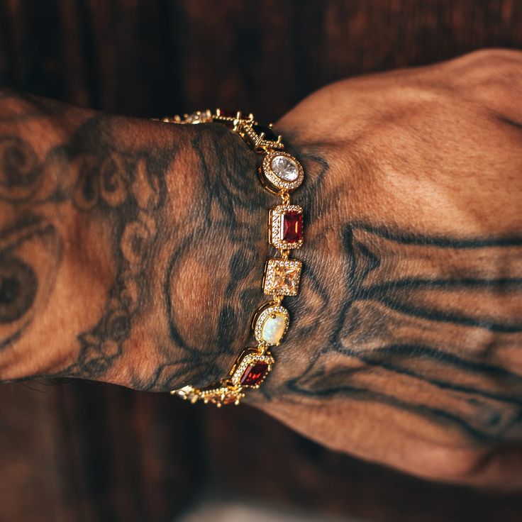 Royal Gemstone Chain - Gold Brown Skin Men, Mens Bracelet Gold Jewelry, Dope Jewelry Accessories, Streetwear Jewelry, Expensive Jewelry Luxury, Gold Chain Design, Gold Chains For Men, Mens Gold Bracelets, Mens Jewelry Necklace