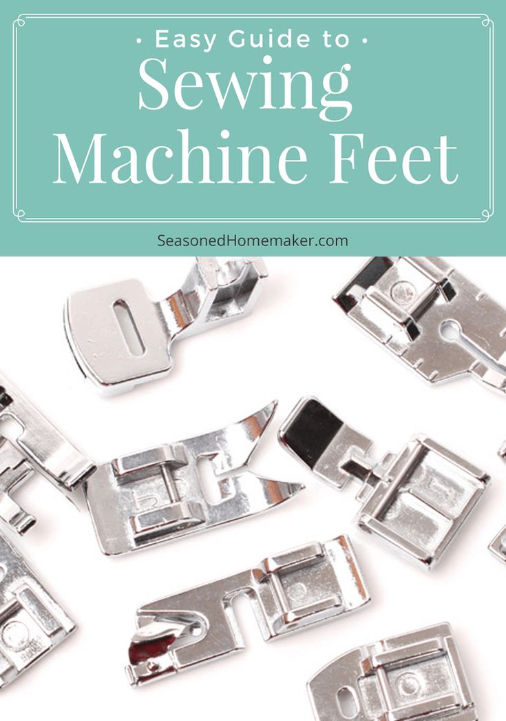 sewing machine feet with the words easy guide to sewing machine feet