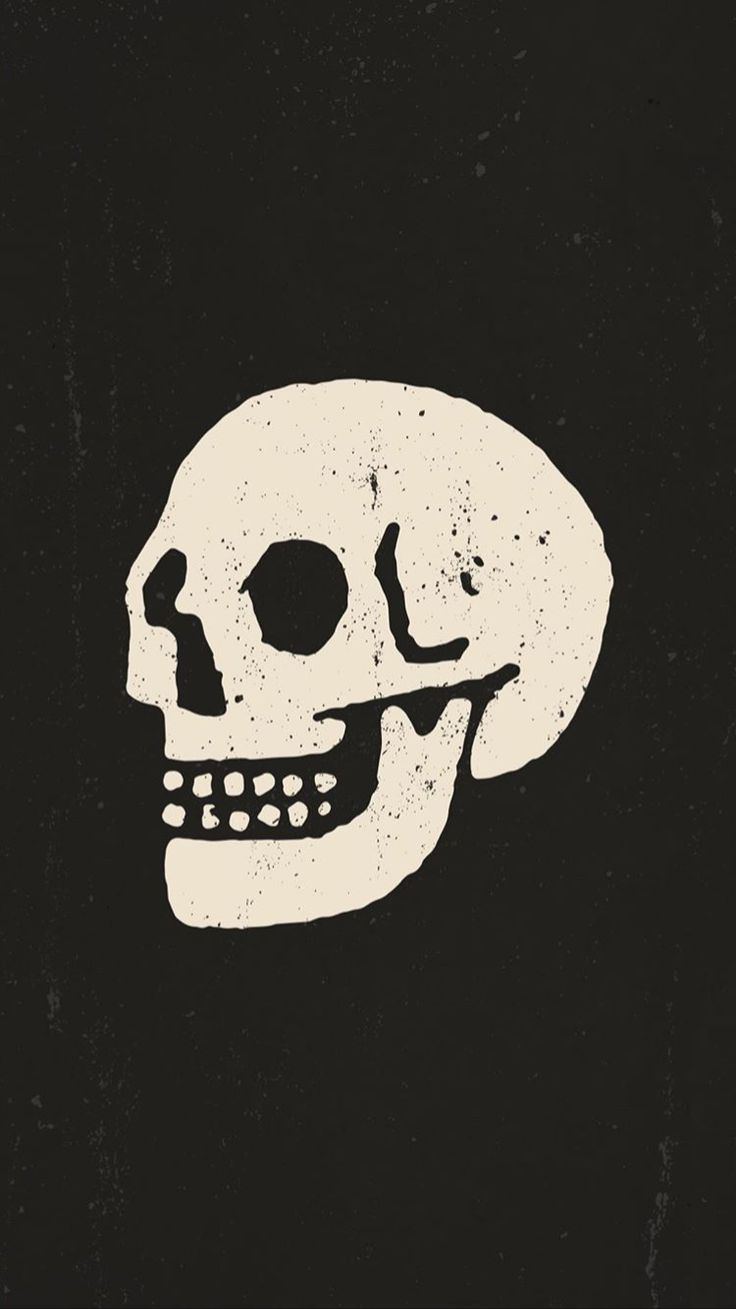 a black and white image of a skull