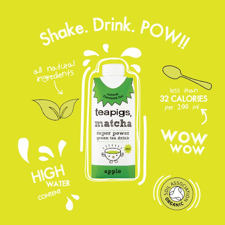 an advertisement for teapigs matcha water