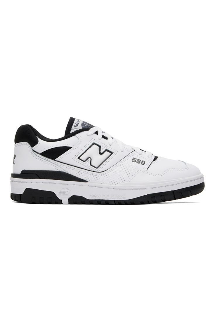 White & Black BB550 Sneakers by New Balance on Sale New Balance White, Mesh Sneakers, Swag Shoes, White Shop, Patch Logo, New Balance, White Black, White And Black, On Sale