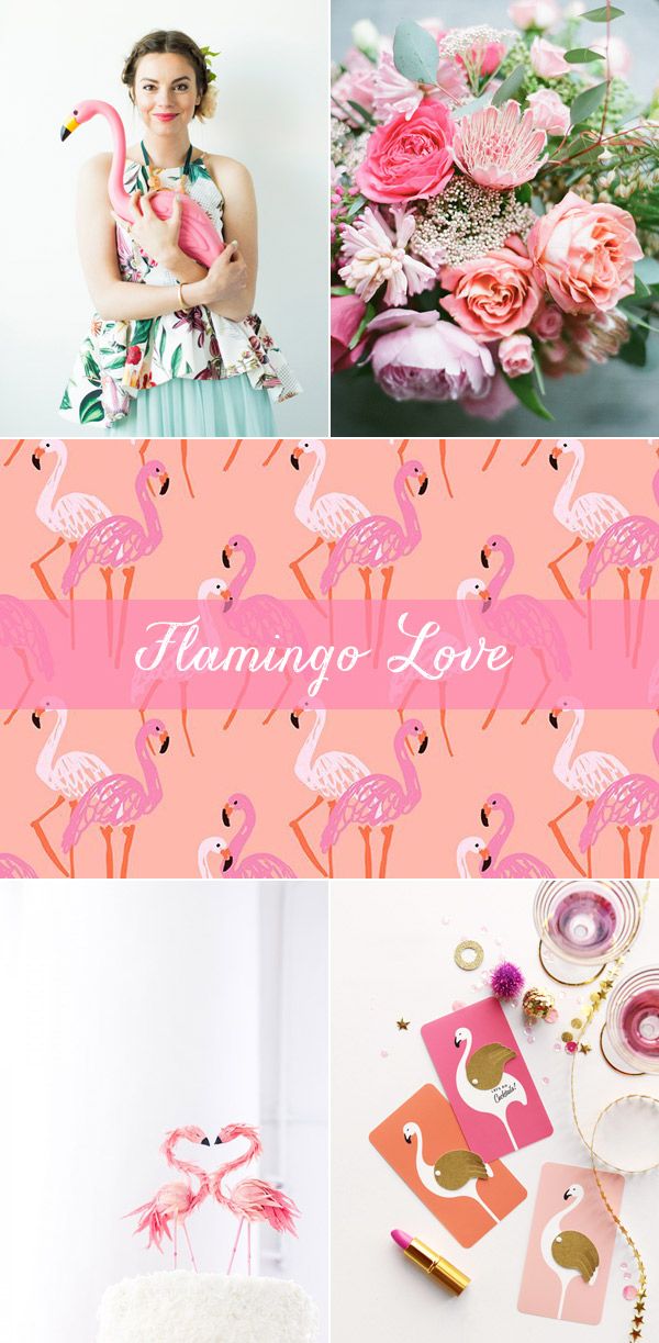 pink flamingos and white birds are on a light pink background that is very similar to the same pattern