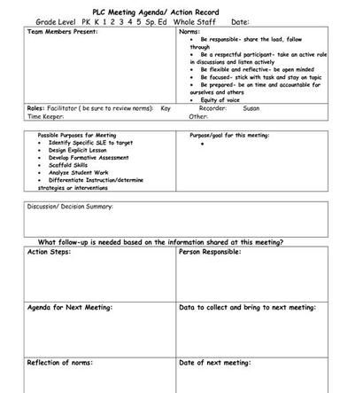 the meeting agenda is shown in black and white, with two lines on each side