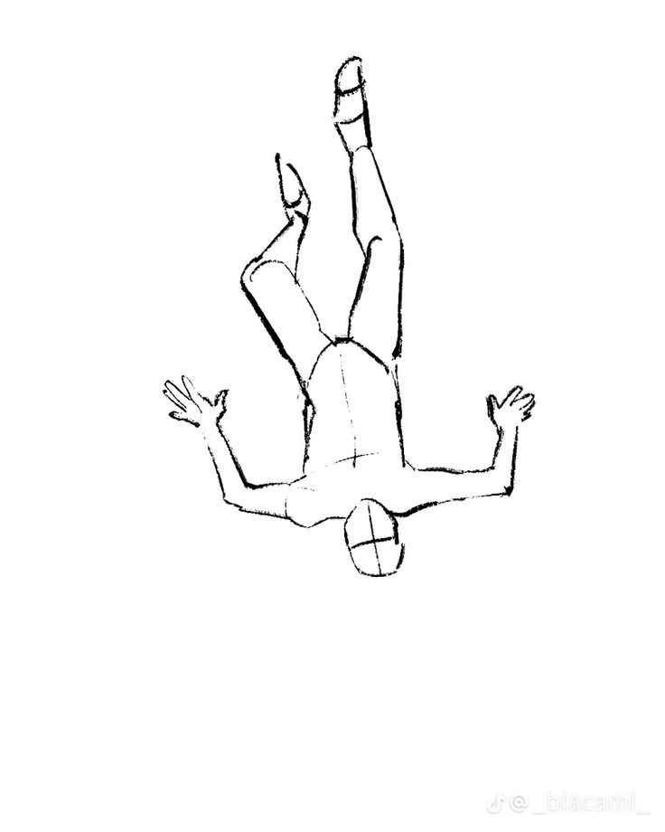 a drawing of a person falling down on the ground