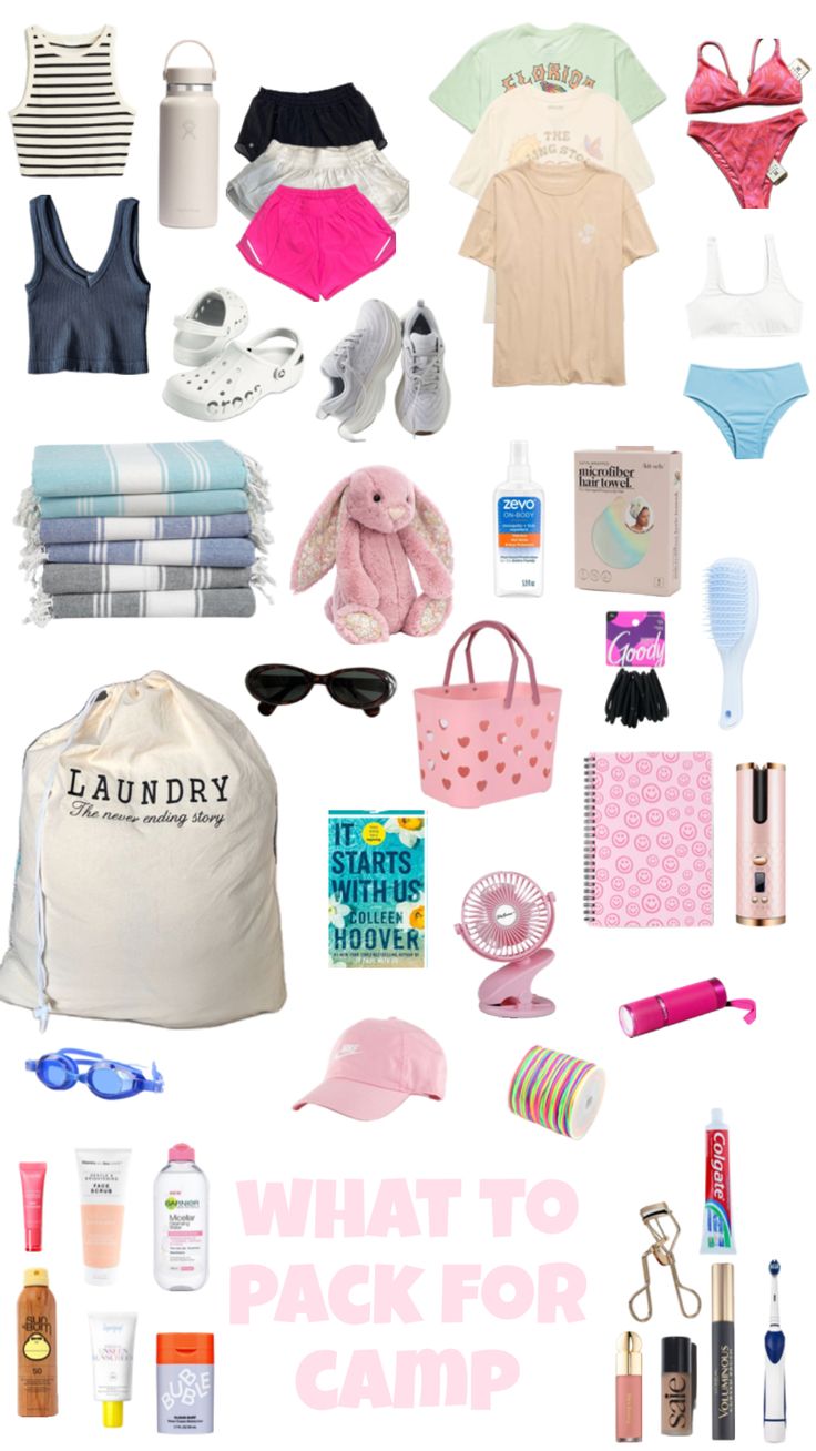 part 1 of what to pack for sleep away summer camp! What To Pack For A School Camping Trip, What To Pack For A Overnight School Trip, Overnight Camping Packing List, Summer Camp Packing List For Teens, What To Pack For Camp, Packing For Camp, Sleepaway Camp Outfits, Summer Camp Must Haves, Pack With Me For Camp