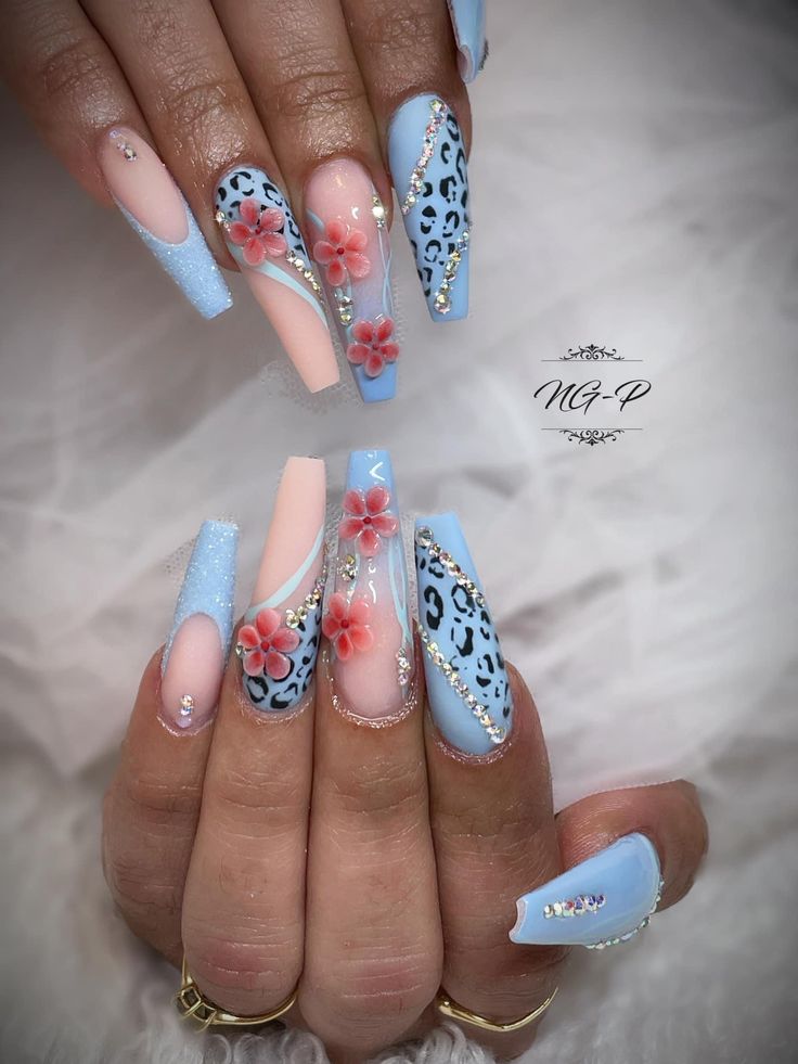 Vacation Nail Designs, Airbrush Nails, Drip Nails, Nails Now, Fall Acrylic Nails, Exotic Nails, July Nails, Print Nails, Animal Print Nails