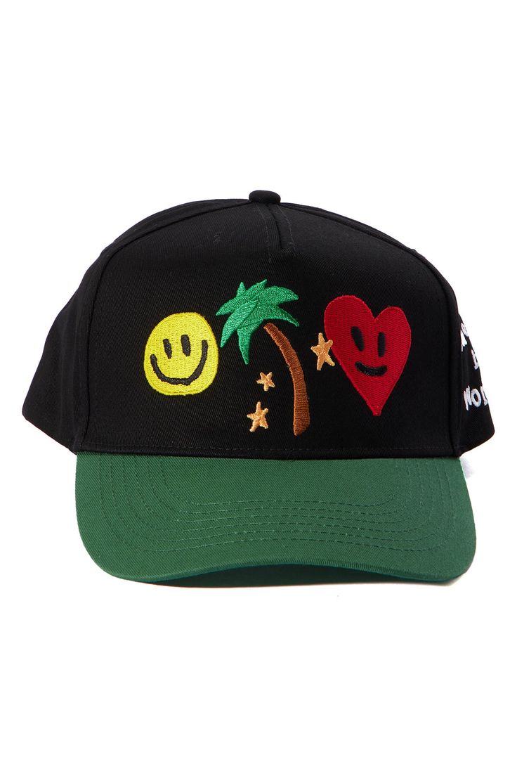 Available In Black/Green. 5 Panel Silhouette Embroidery Detail Curved Brim Adjustable Snapback Closure Disclaimer: Due To The Print & Embroidery Placement , Each Garment Is Unique. 100% Cotton Imported | Mens Keep Me Wondering Snapback Hat in Black/Green by Fashion Nova Trendy Black Trucker Hat With Embroidered Logo, Black Embroidered Snapback Hat, Black Cotton Snapback Hat For Summer, Black Embroidered Flat Brim Baseball Cap, Black Baseball Cap With Embroidered Logo For Summer, Embroidered Black Snapback Hat With Flat Brim, Black Embroidered Trucker Hat With Curved Brim, Trendy Black Baseball Cap With Embroidery, Trendy Black Embroidered Baseball Cap