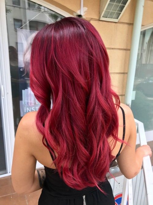 Red Color Melt Hair, All Red Hair, Hair Colors Highlights, Vibrant Red Hair Color, Bright Red Hair Color, Red Balayage Hair, Vibrant Red Hair, Red Hair Looks, Red Hair Inspiration