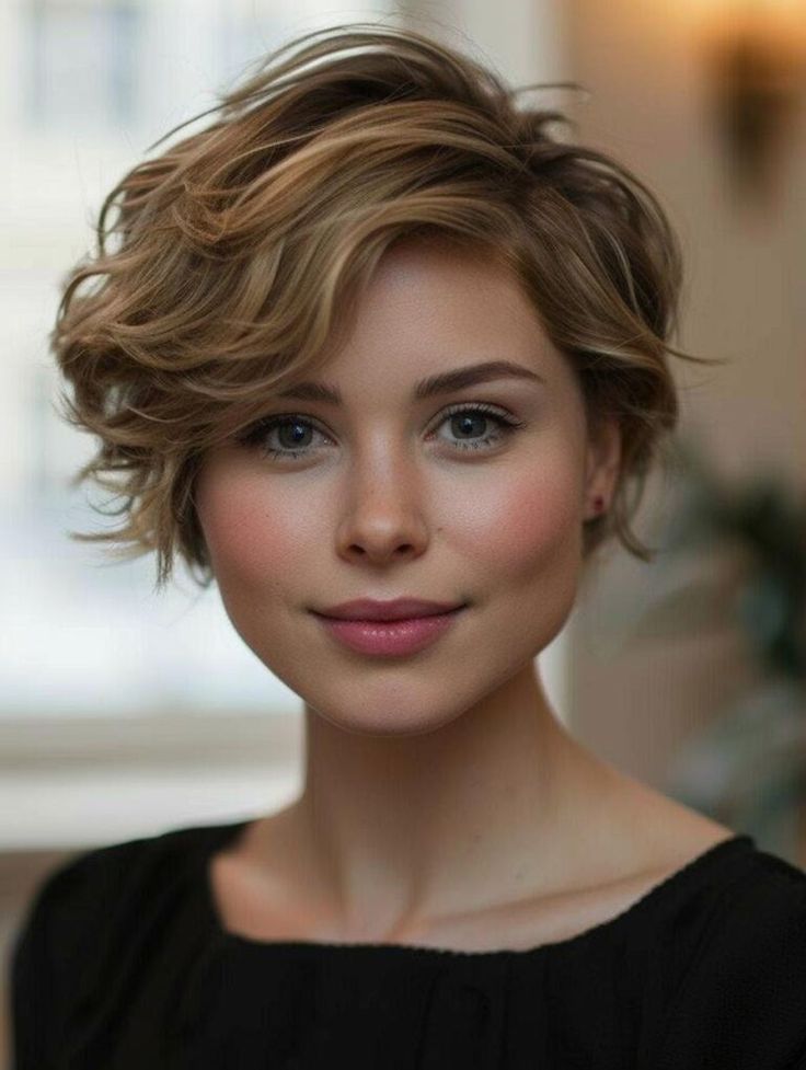 Chic Short Hairstyles for Chubby Faces Short Hairstyles For Chubby Faces, Hairstyles For Chubby Faces, Shortish Hair, Textured Pixie, Lob Styling, Hairstyle For Chubby Face, Hair Evolution, Chic Short Hair, Short Shag Haircuts