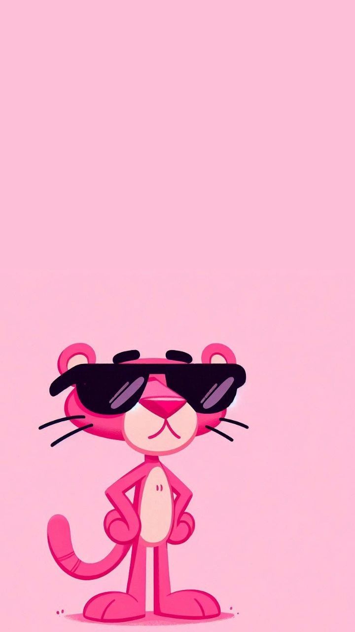 a pink cat with sunglasses on it's face