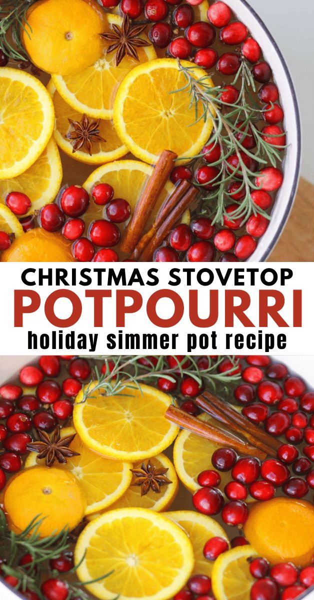 christmas stovetop potpouri with oranges and cranberries