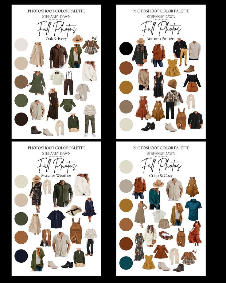 two posters showing different types of clothing