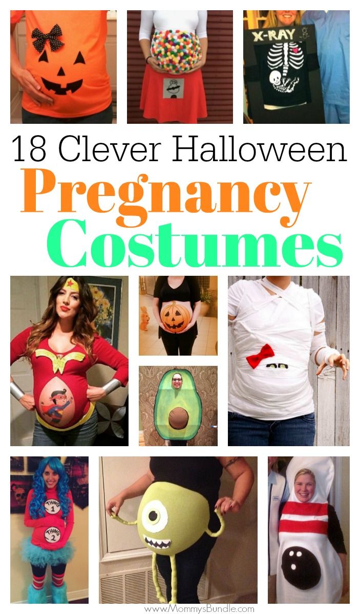 Find the BEST Halloween costume ideas for pregnant women! Includes creative DIY ways to show-off your belly bump from mummy and pumpkins to easy t-shirts. Click to see maternity costumes! Pregnant Costumes, Maternity Halloween Costumes, Maternity Halloween, Pregnancy Costumes, Pregnant Halloween Costumes, Clever Halloween, Pregnant Halloween, Baby Kicking, Pumping Moms