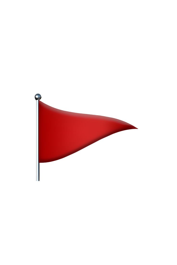 a red flag flying in the wind on a white background