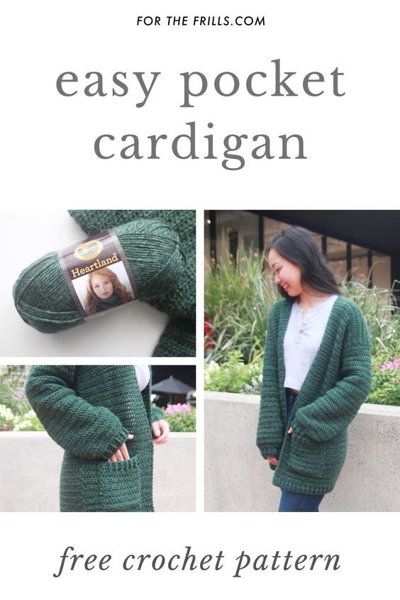 the easy crochet cardigan pattern is shown with instructions to make it easier