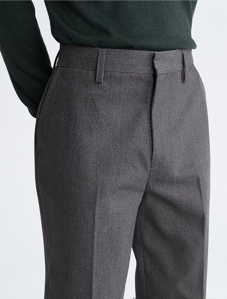 Obsession over every detail in minimal, essential, considered designs. Crafted from structured cotton for an effortless look and feel, these pants are cut in a straight leg fit with an interior hook closure at the waist and multiple pockets.  Material: 100% Cotton. Calvin Klein Straight Work Pants, Tailored Classic Calvin Klein Pants, Calvin Klein Tailored Straight Pants, Calvin Klein Trousers With Welt Pockets, Calvin Klein Workwear Trousers, Effortless Look, Straight Leg Pants, Men Fashion, Leg Pants