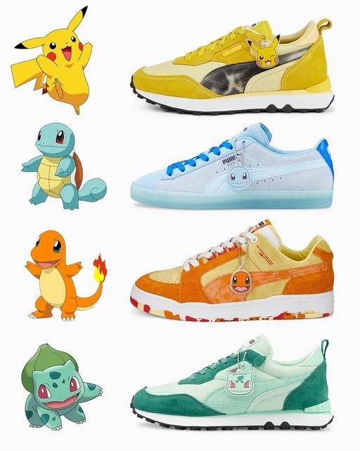 Puma Pokemon Shoes, Pokémon Shoes, Pokemon Sneakers, Tiktok Tips, Puma X, Puma Sneakers, Saucony Sneaker, The Good, Pokemon