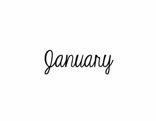 the word january written in cursive writing on a white background with black ink