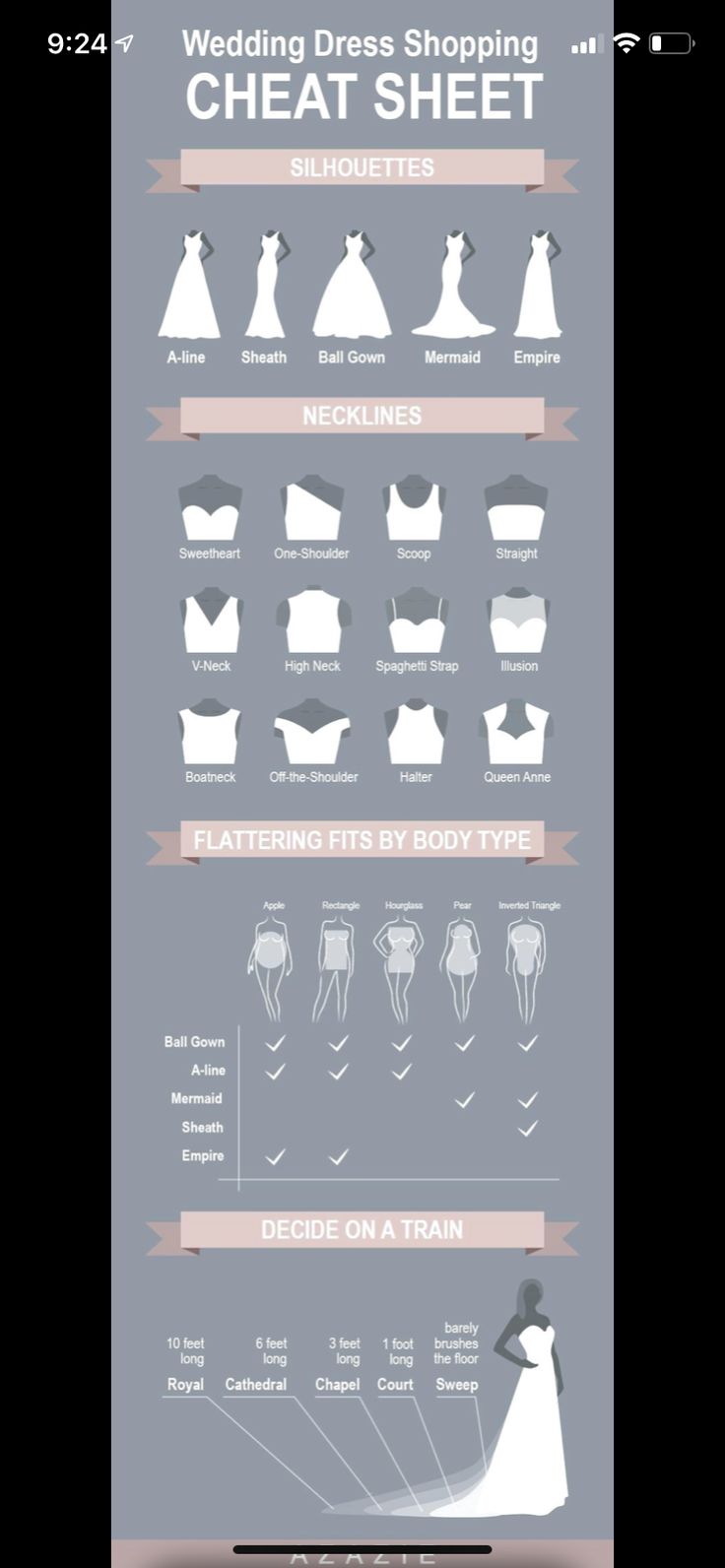 the wedding dress shopping guide info sheet