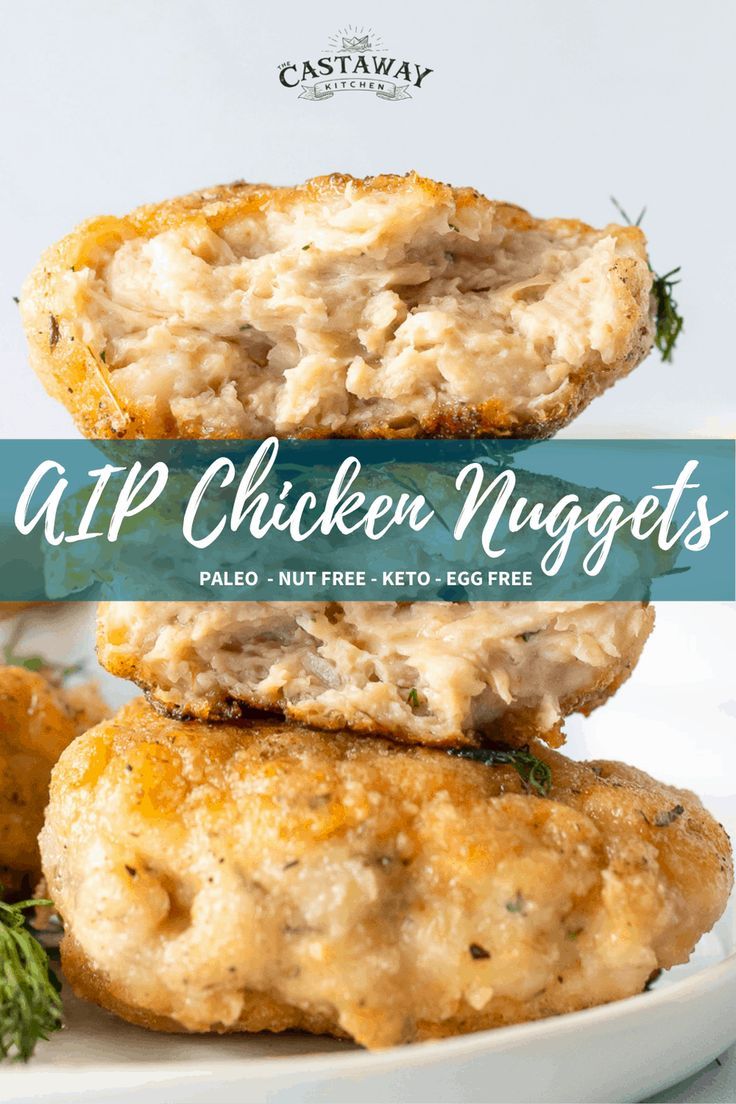 two chicken nuggets stacked on top of each other with the title above it