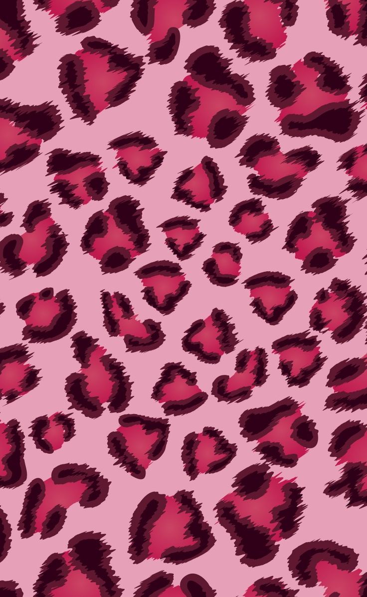 a pink and black leopard print pattern with red spots on the bottom half of it