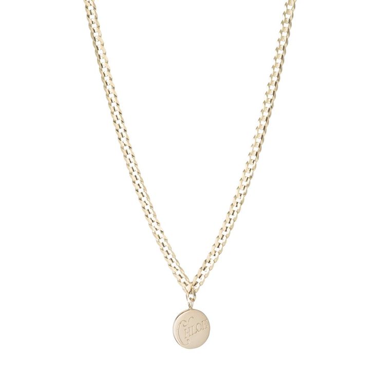 Medallion Signet Necklace Signet Necklace, Gold Medallion Necklace, Block Font, West Coast Fashion, Gold Medallion, Family Jewels, Medallion Necklace, 14k Gold Necklace, Gold Necklace Women