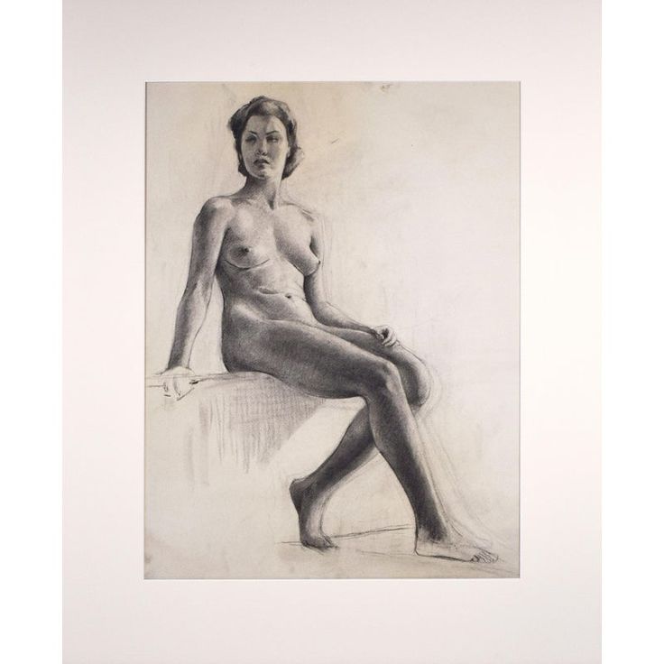 a pencil drawing of a naked woman sitting on the ground with her legs spread out