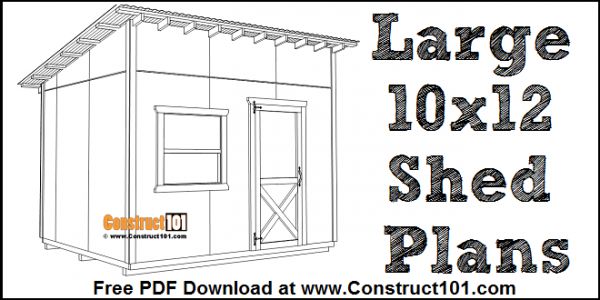 a small shed with the words large 10x16 shed plans on it and an image of