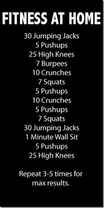 a black and white workout poster with the words fitness at home