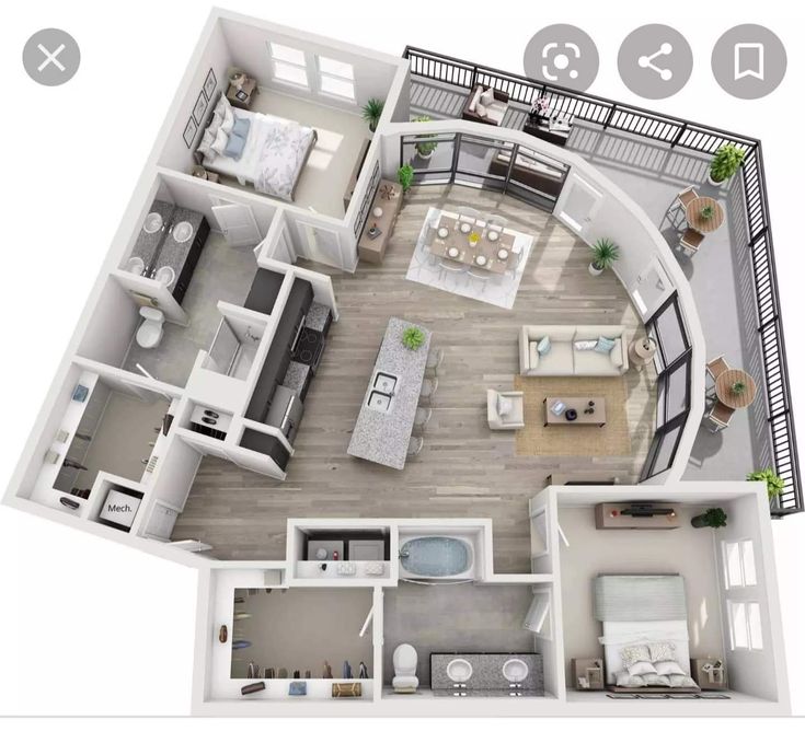 the floor plan of a two bedroom apartment