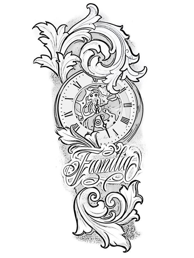 a drawing of a clock with the words time on it