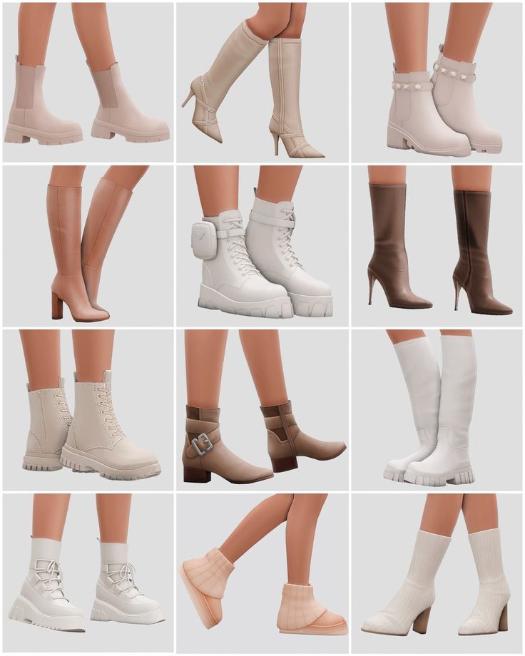 Sims 4 Aesthetic Autumn Boots Collection Sims 4 Pack, The Sims 4 Pack, Sims 4 Aesthetic, Sims Aesthetic, Sims Makeup, Cc Makeup, 4 Aesthetic, Sims 4 Tsr, Die Sims 4