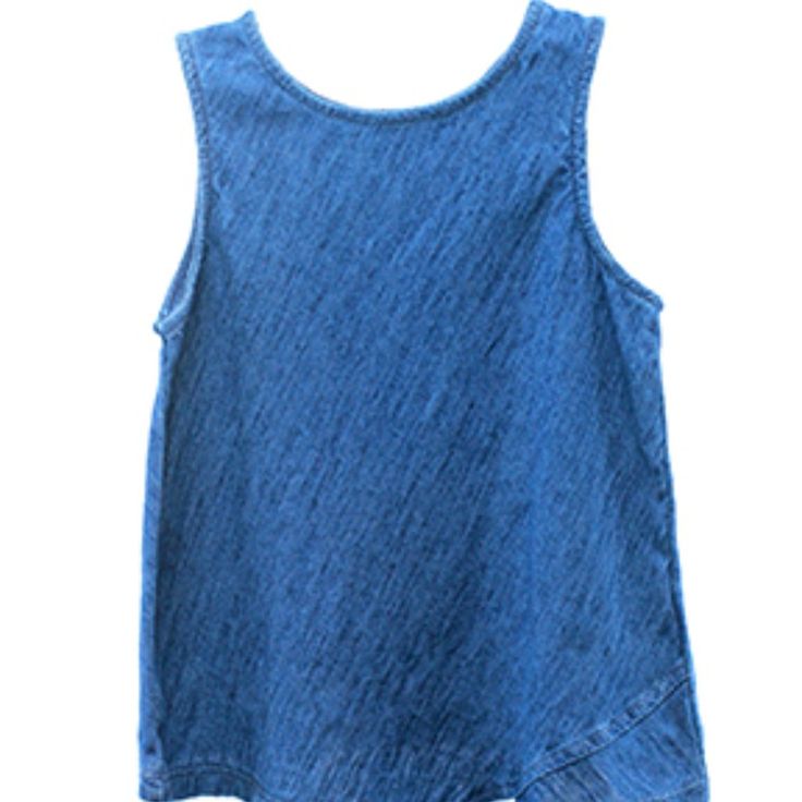 Denim Look Tank. Keyhole Back With Button Closure. Lightweight Stretchy Fabric. 100 % Cotton. Shorts Sold In Separate Listing. Denim Blue Washed Cotton Top, Sleeveless Washed Denim Blue Top, Indigo Summer Tops For Everyday Wear, Indigo Summer Tops For Everyday, Denim Blue Sleeveless Washed Top, Indigo Tops For Everyday Summer Wear, Light Wash Washed Summer Top, Indigo Top For Everyday Summer Wear, Light Wash Summer Top